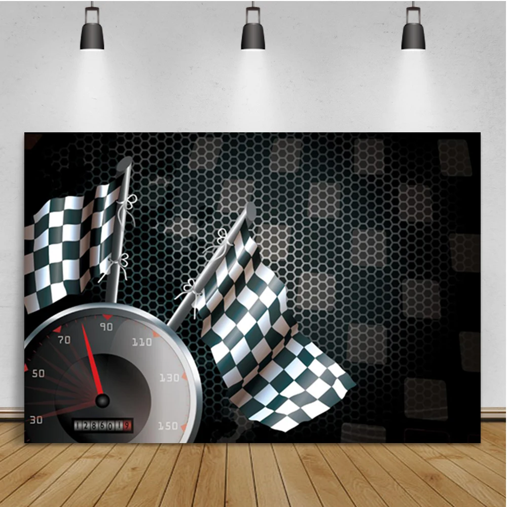 

Laeacco Black Cool Racing Theme Background Room Decoration Portrait Custom Photographic Photo Backdrop For Photo Studio
