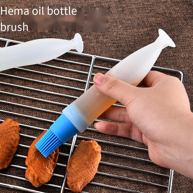 

Barbecue Tools Silicone Kitchen Gadgets Portable Temperature Resistant BBQ Basting Brushes Oil Bottle Brush Baking Accessories