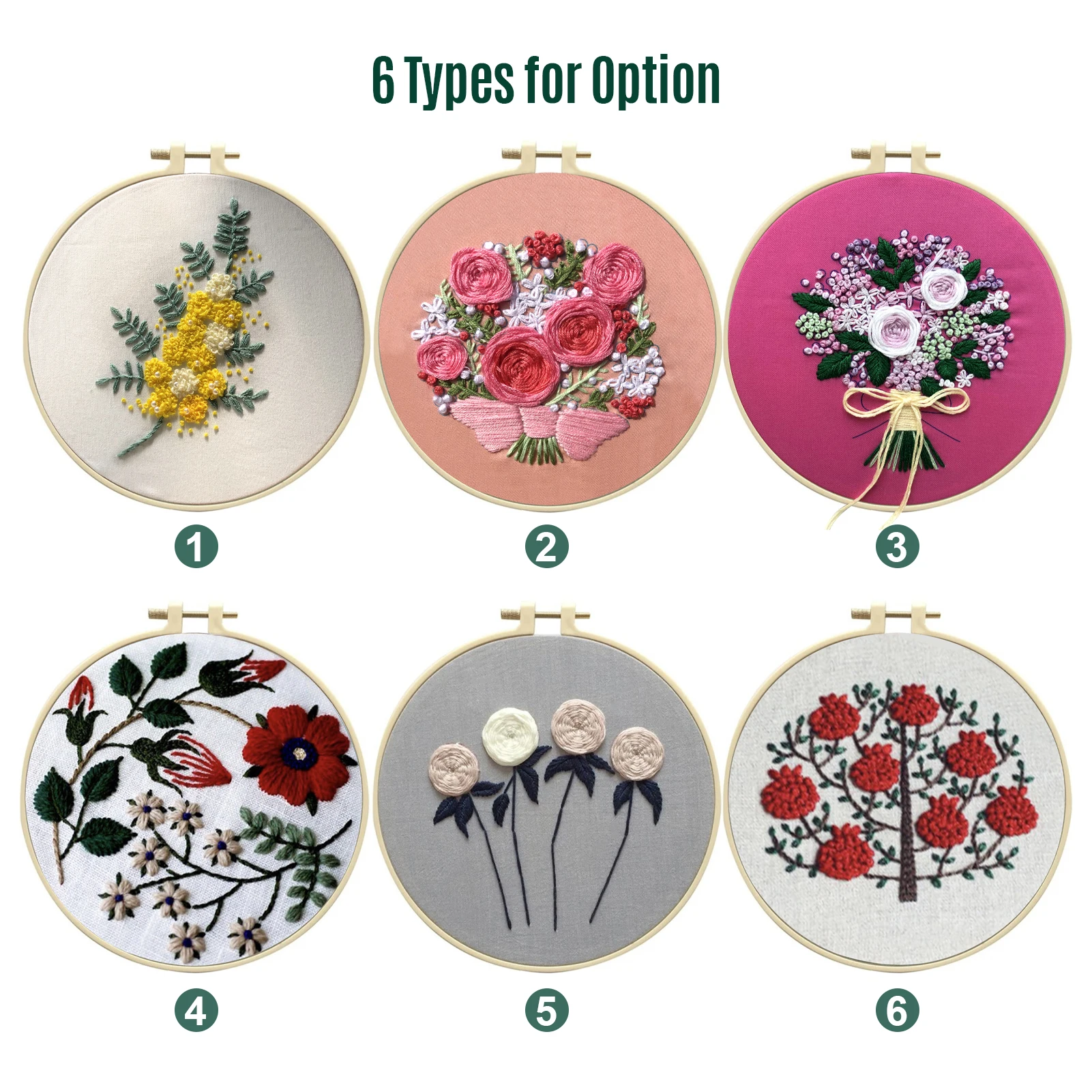 

Embroidery Kit for Beginners Cross Stitch Kits Include European Embroidery Special Clothe Floral Pattern Embroidery Hoop Threads