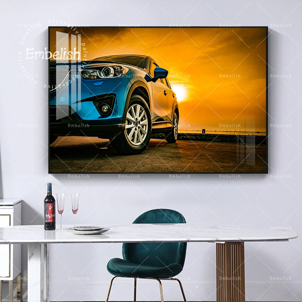 

Sunset And Sport Car Cool Wall Pictures Modern Home Decor Posters For Living Room HD Spray On Canvas Painting Office Pictures