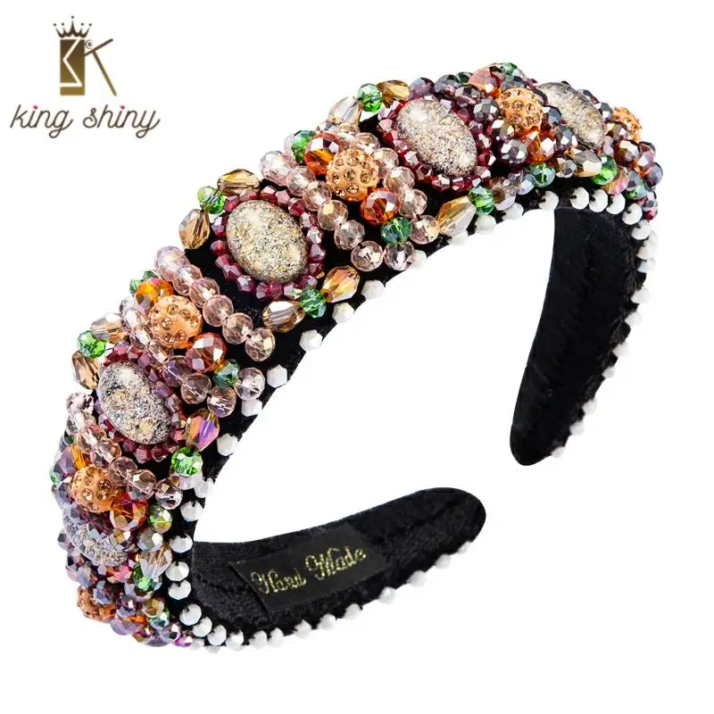 Обруч для волос Женский украшенный камнями в стиле барокко | Украшения и
