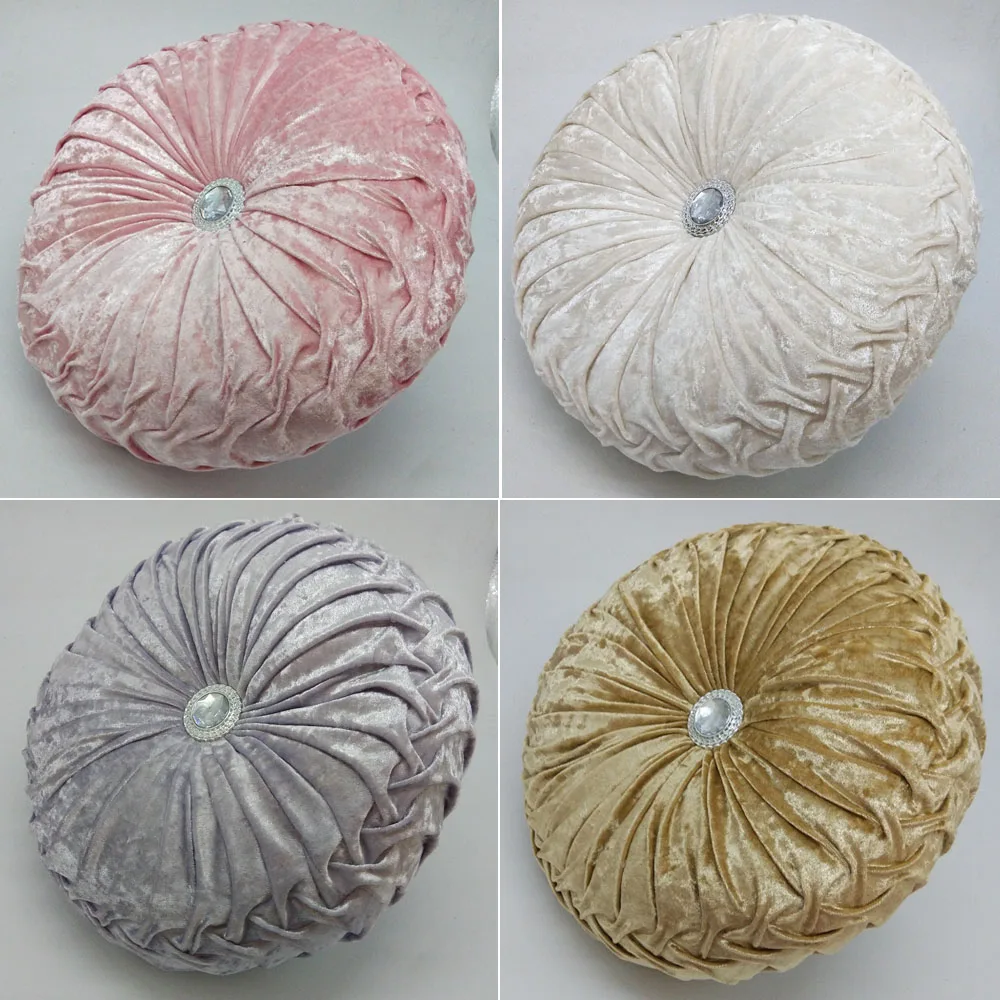 

European luxury velvet cushions double-sided high-grade sofa bed car room pillow round pumpkin pillow with filling FG12