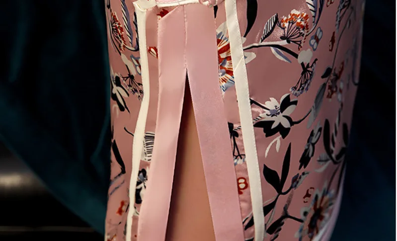 Розовые шелковые платья женские вечерние платья Cheongsam короткое улучшенное винтажное традиционное китайское платье розовое цветочное шоу Qipao