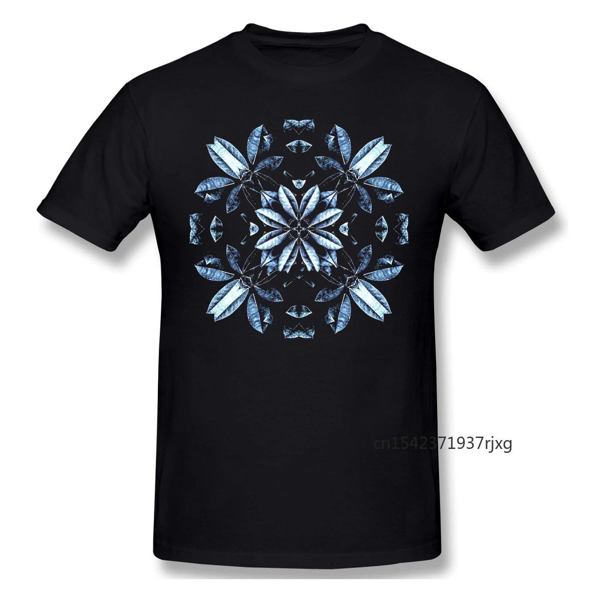 

Metallic Leaves dala Print Funny T Shirts Black Mirror Fashion Streetwear Clothing Harajuku Four Seasons Casual