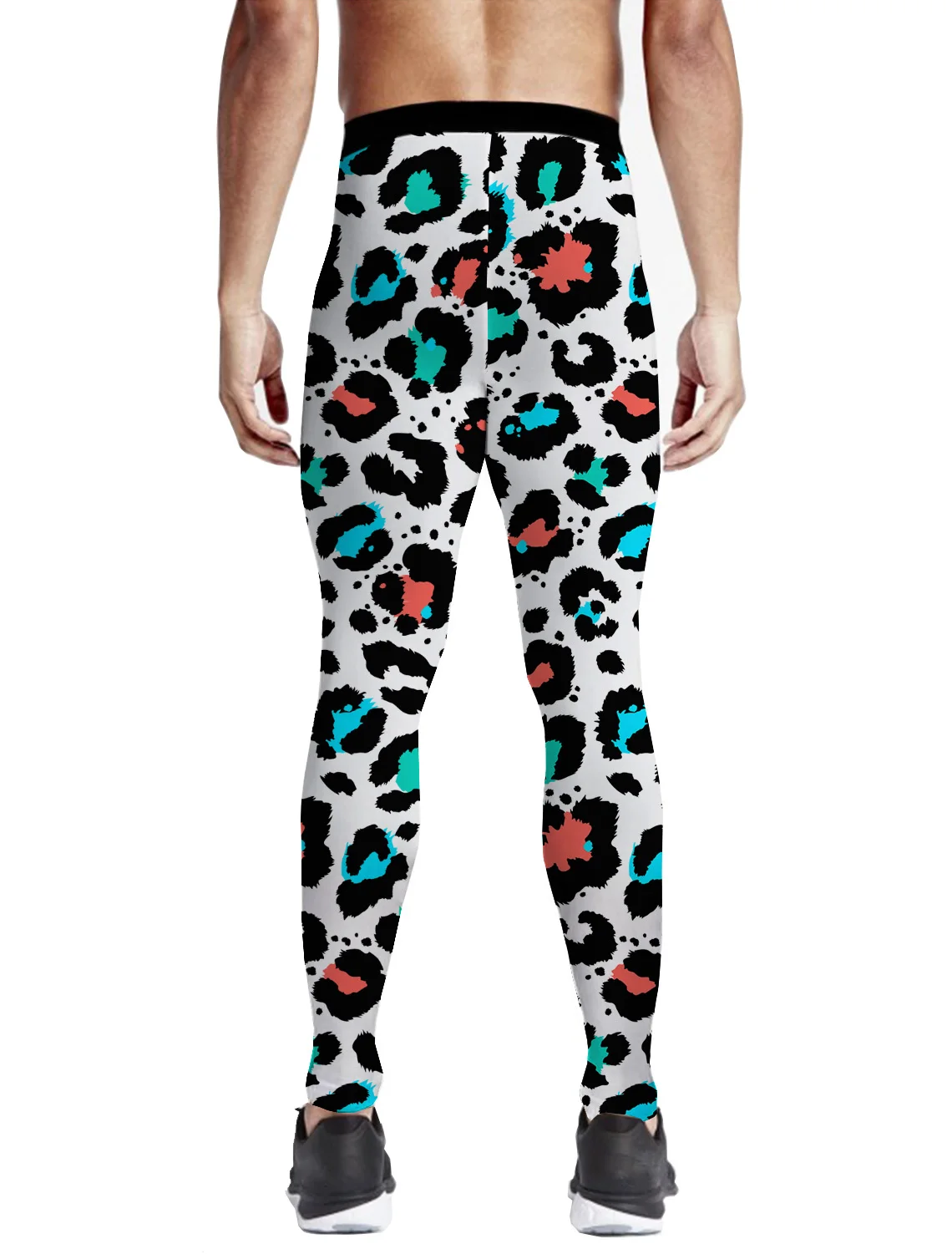 Leopard White Pants Men Leggings Non See-Through Hidden Pocket Pajama Party Full Length Activewear High Rise Classic Surfing Sti | Мужская