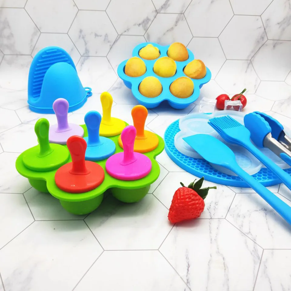 Ice Cream Mould Baby Food Storage Container Non-Stick Cube Trays Egg Steamer Rack Chocolate Popsicle | Дом и сад