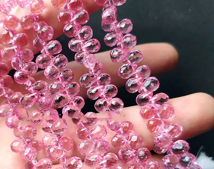 AAA бусины розового/синего/фиолетового/небесно-голубого цвета граненые 6-8 мм