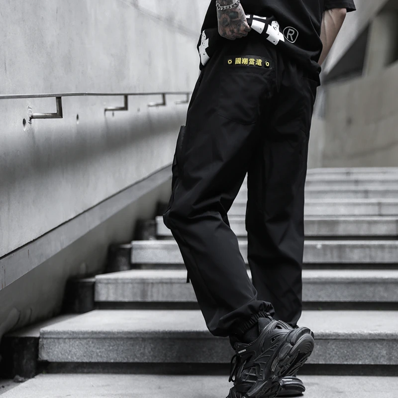 

High Street Mens Hip Hop Harem Pants Streetwear Ribbons Big Pocket Casual Trousers Male 2020 New Fashion Sweatpants Dropshipping