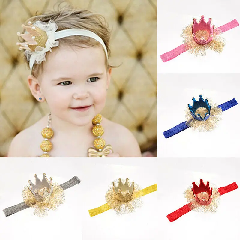 Baby Girls Flower Hairband Soft Headband Gifts Crown Headwear Tiara Party Hair Accessories | Детская одежда и обувь