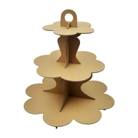 3 layers kraft paper party cake stand set cupcakes accessory party birthday decoration diy disposable eco friendly