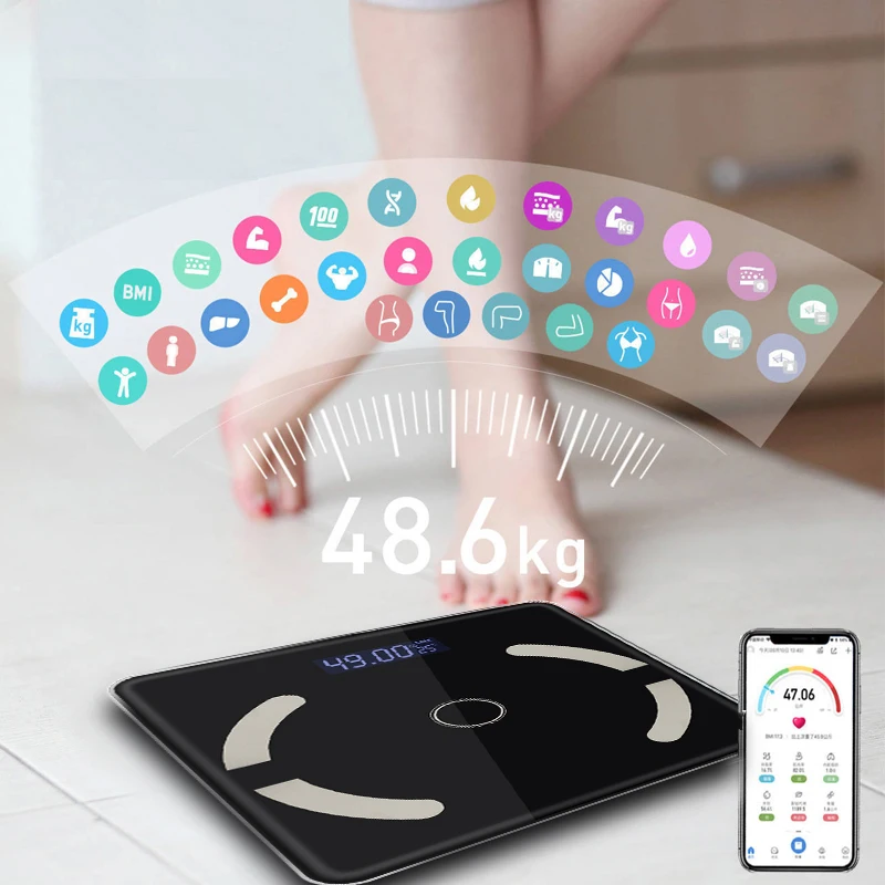 Весы для ванной с Bluetooth, напольные весы, Электронные измерительные весы, Умные Bluetooth SE47100