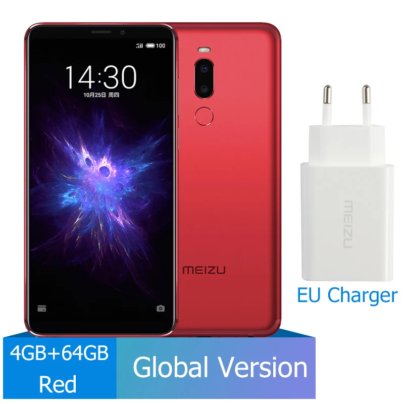 EU Charger Red Meizu Note 8, 4 ГБ, 64 ГБ, мобильный телефон, Note8, Смартфон Snapdragon 632, четыре ядра, полноэкранный мобильный телефон, 3600 мА/ч, аккумулятор M8 note - Цвет: EU Charger Red