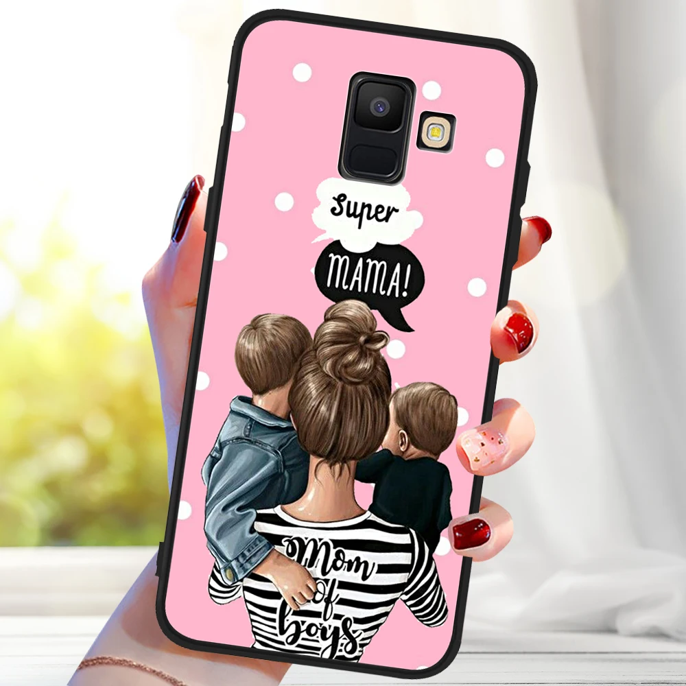 Супер Мышь для мамы с дочкой детские мягкие для samsung Galaxy A9 A8 A7 A6 A5 A3 J3 J4 J5 J6 J8 плюс M30 A40S A10 A20E чехол Крышка