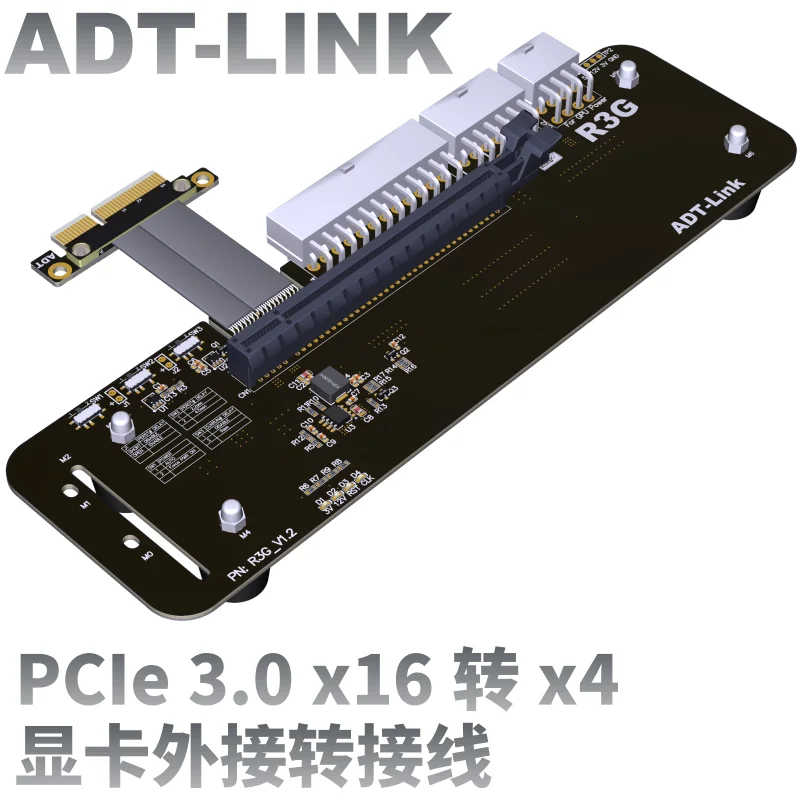 ADT PCIe 3.0 x16 To x4 Desktop PC Extension Adapter PCI-Express Gen3.0 16x To 4x Riser Cables eGPU For External Graphics Cards