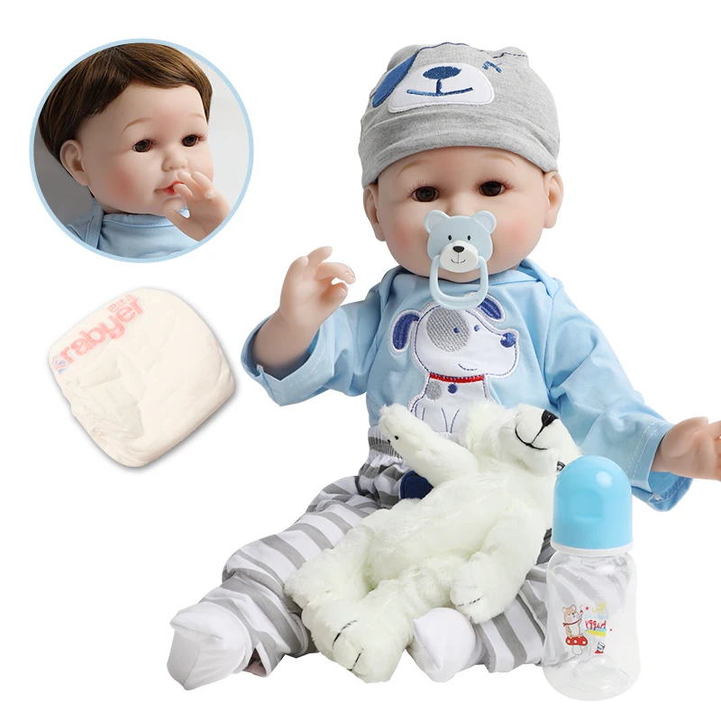 

56cm bebe Silicone Reborn Dolls 22 inch Realistic Lifelike Real Girl Boy Baby Doll nipple Bear education Toys for Children gifts