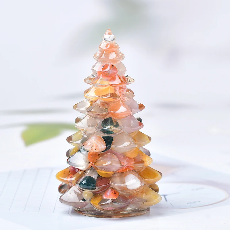 

1Piece Natural Hand-Made Mold Crystal Gravel DIY Resin Craft Tree Christmas Statue Home Decoration Christmas Gifts Souvenir