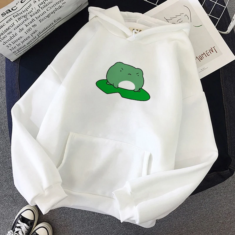 

Winter Skateboard Frog Oversized Sweatshirt Men and Women's Hoodies Harajuku Warm Pullover Drawstring Korean Style Anime Hoodie