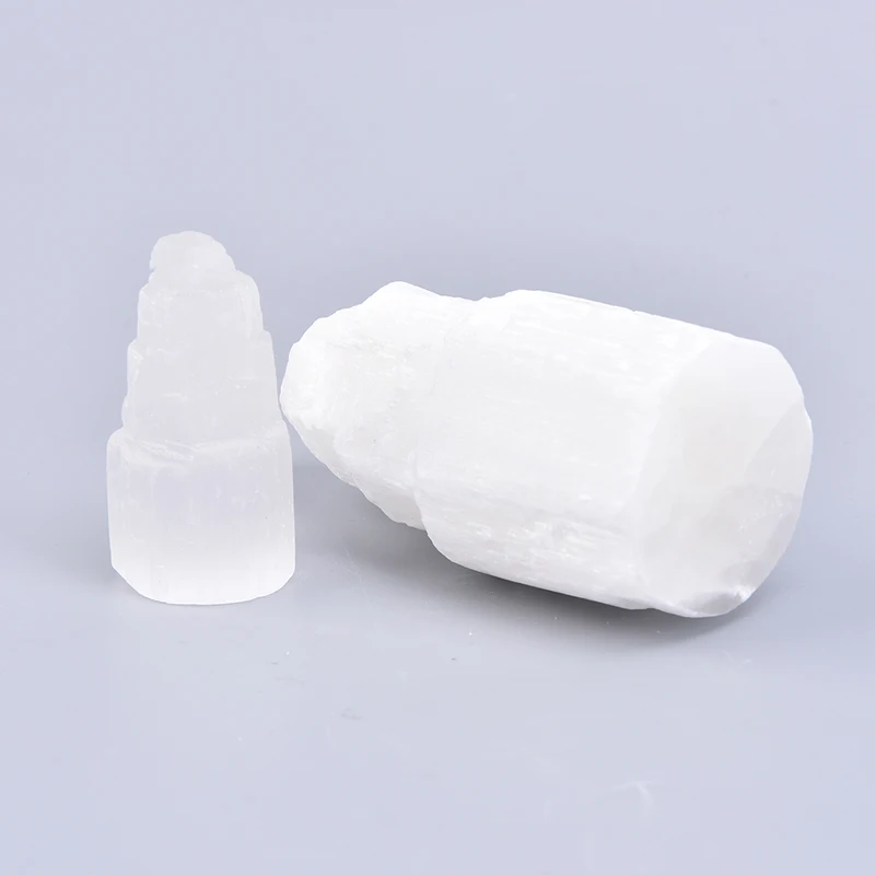 

Natural Mountain Shape Gypsum Stone Pillar Night Lamp Ornament Figurine Craftt