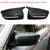 car side rear view mirror cover carbon fiber replacement rearview mirror cover for bmw 5 series g11 g12 g30 g38 2017 2018 2019