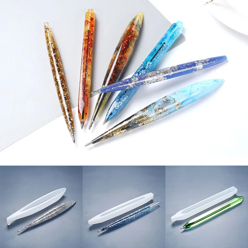 

1pcs Transparent Pen Silicone Mould Dried Flower Resin Decorative Craft DIY Ballpoint Pen Mold Epoxy Resin Molds for Jewelry New
