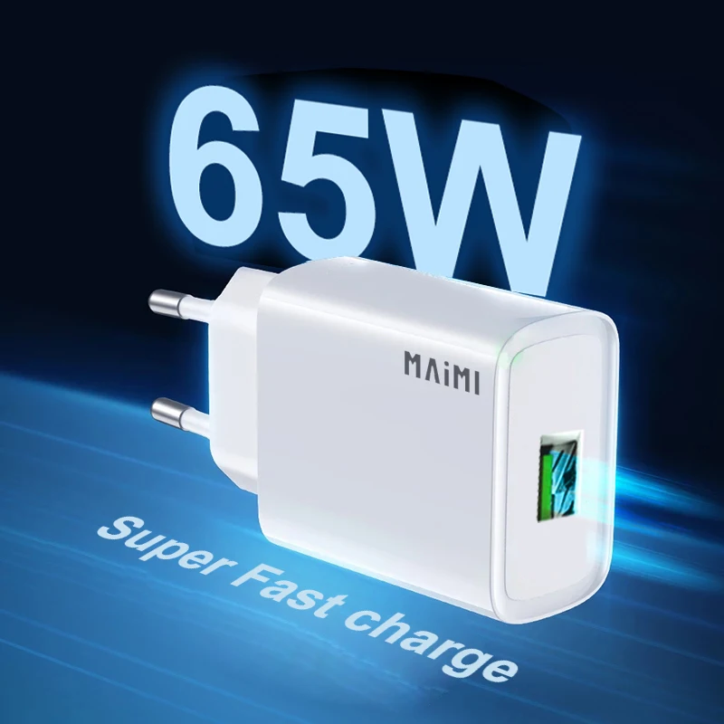 65 Вт Быстрая зарядка 3 0 USB зарядное устройство для iPhone 12 Samsung Poco вилка ЕС США