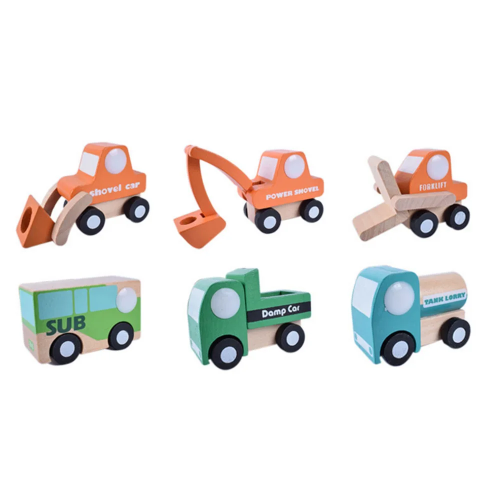 12 шт./компл. набор деревянных городских транспортных средств мини-модель
