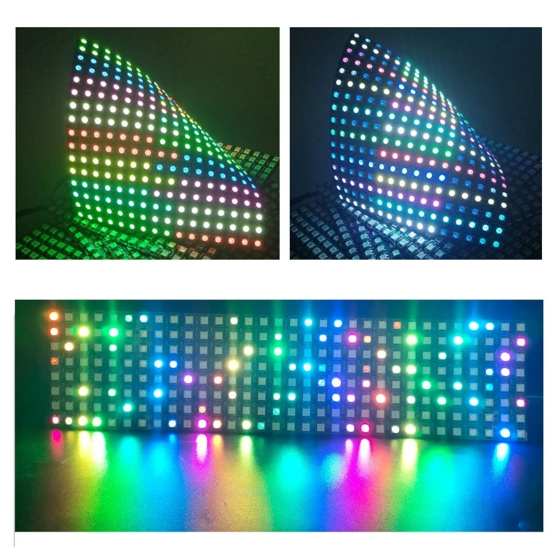 1 ~ 2 шт. WS2812B 8X8 8x32 16x16 Пиксельная панель гибкий матричный экран WS2812 IC RGB 5050 SMD