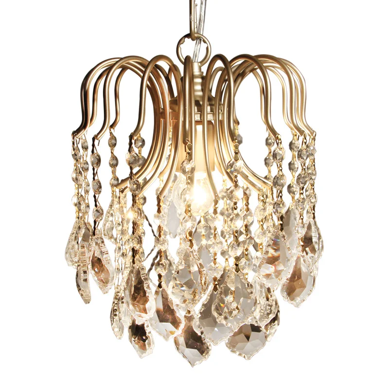 

American Rural crystal light small crystal light French corridor crystal chandelier dining hall corridor bedroom porch light WF