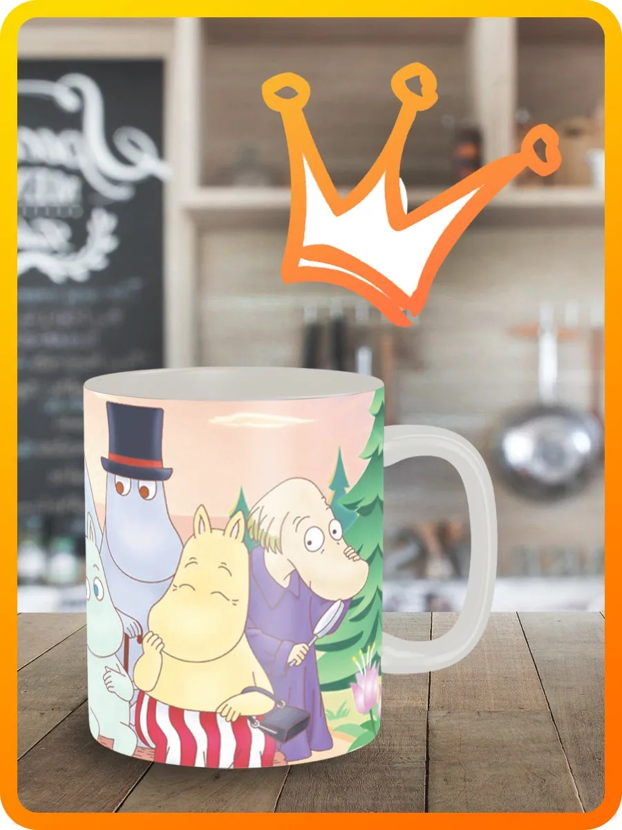 Кружка белая мультфильм муми тролль moomin - 6665 | Дом и сад
