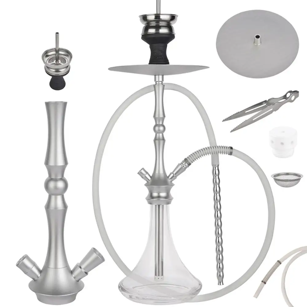 

ADMY Aluminum Alloy Smoking Set Shisha Chicha Narguile Nargile Smoking Water Pipe Household Outdoor Gift Hookah And Accessories