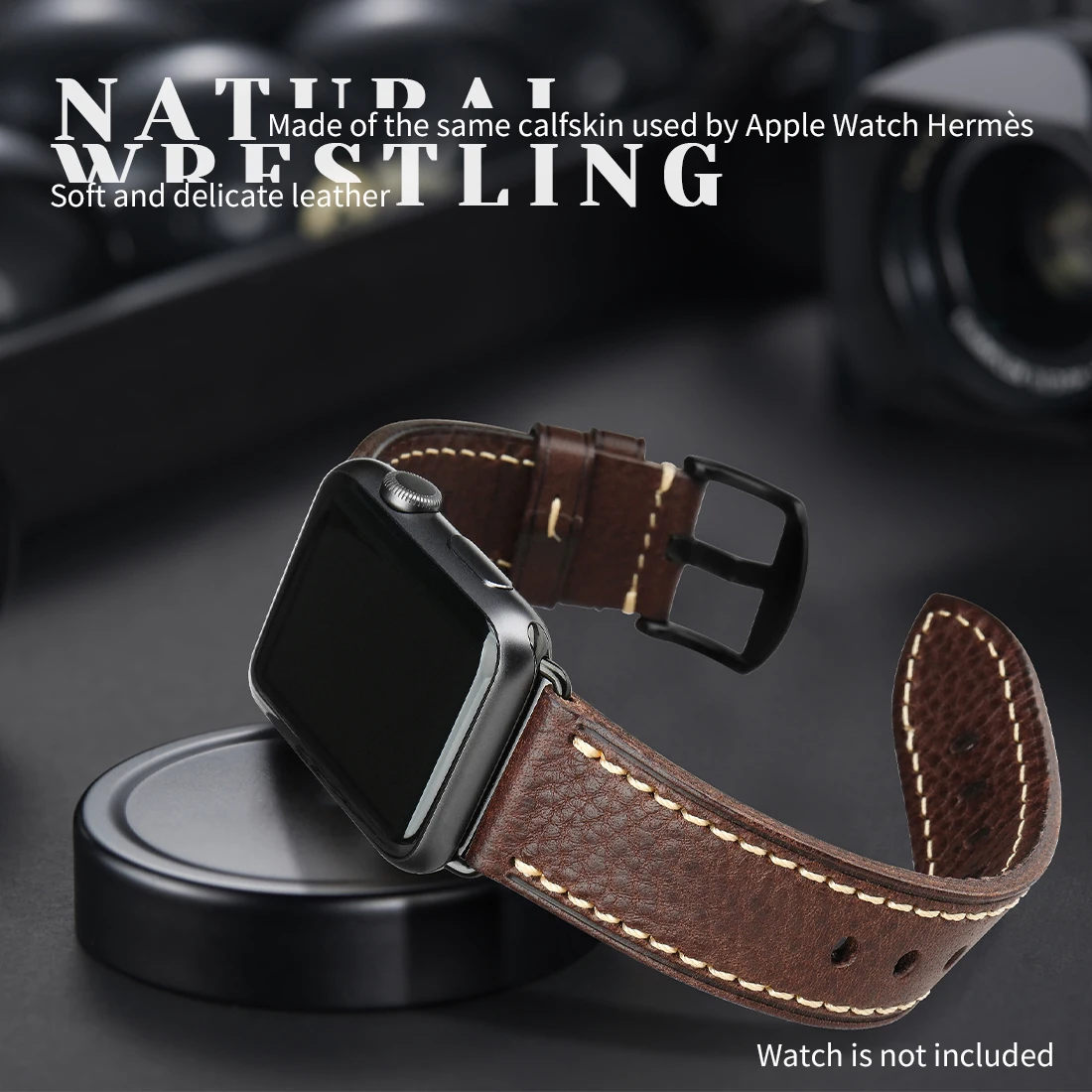 100% Genuine Leather Band For iWatch Series 7/6/SE/5/4/3 45mm 41mm 44mm 40mm 42mm 38mm Nature Leather Apple Watch Strap Bracelet