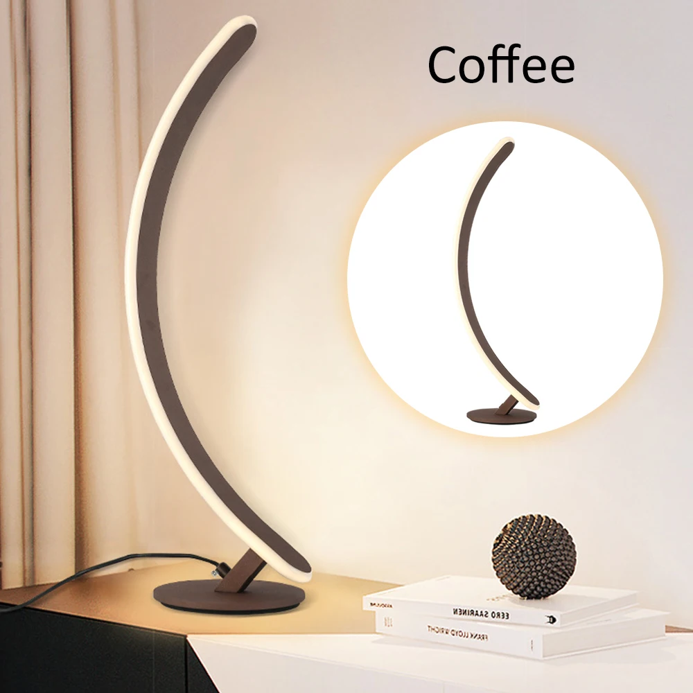 

Nordic LED Fashion Table Lamp Curved Bedside Lamp Cool White Warm White Dimming Desk Lamp For Living Room Home Decor