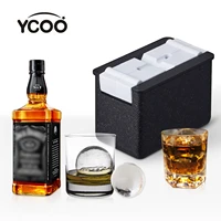 ycoo crystal clear ice ball maker ice ball spherical whiskey tray mould makerbubble free 2 cavity 2 35 mold%ef%bc%89