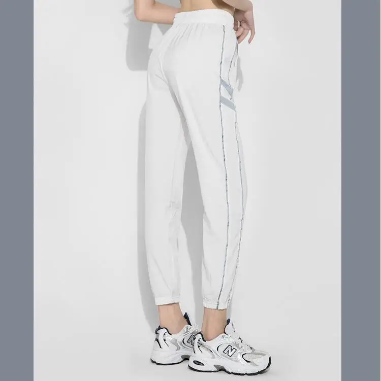 

Yoga Pant Gym Sweatpants Loose Jogging Women Sport High Waist Pant Fitness Clothing Athletic Quick Dry Reflective Strip Trousers