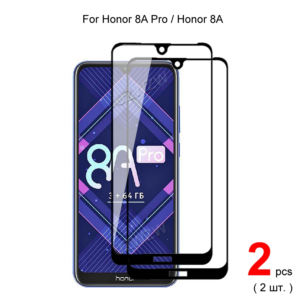 Закаленное стекло для Honor 8A Pro/8A полное покрытие защита экрана телефона защитная