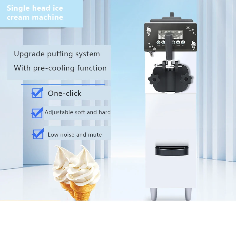

900 Вт одноголовочная настольная автоматическая машина для мягкого мороженого большая емкость машина для Фруктового мороженого цифровой ди...