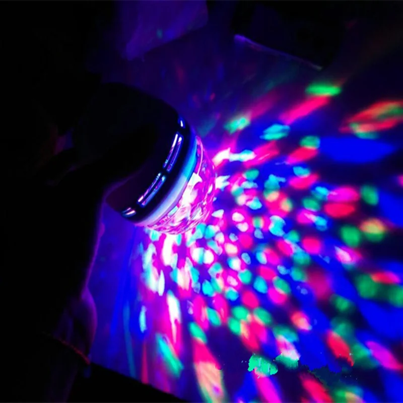 Обновленный E27 3 Вт Хрустальный сценический светильник RGB светодиодный лампочка Лазерная Снежинка проектор Авто Вращающаяся лампа вечерние праздничные танцевальные лампочка для дискотеки