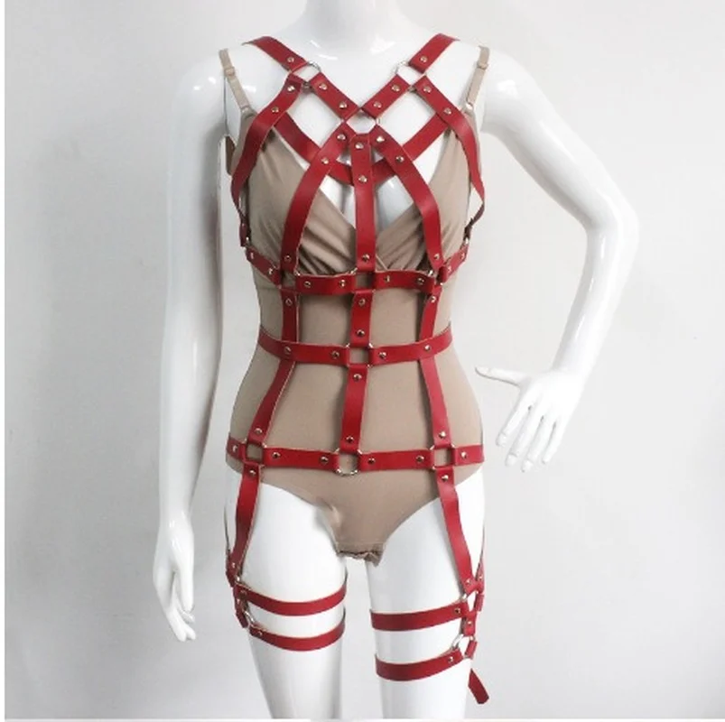 

European and American punk style leather all-in-one clothing accessories belt waist chain belt