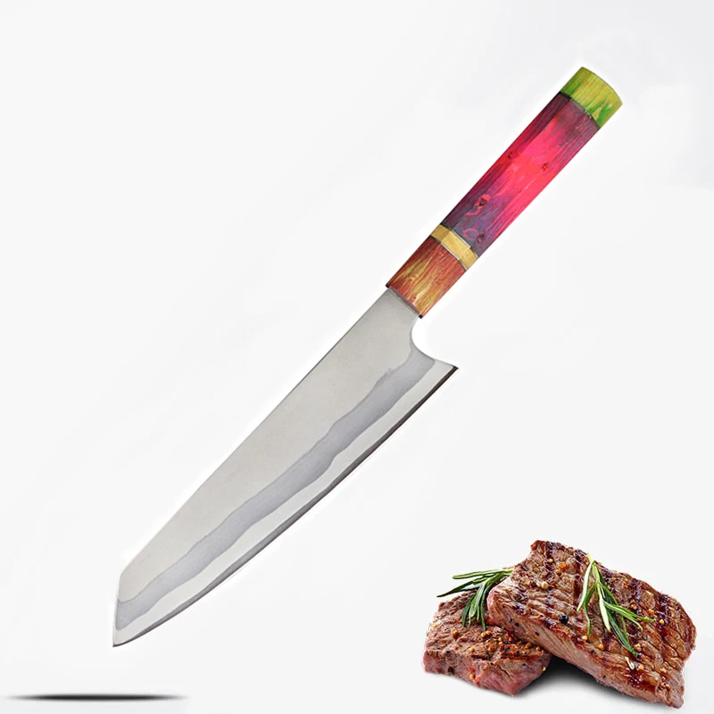 

JUNSHENG Damascus chef's knife stable wood 8-angle handle 8-inch kitchen knife cooking knife Japanese slicing knife