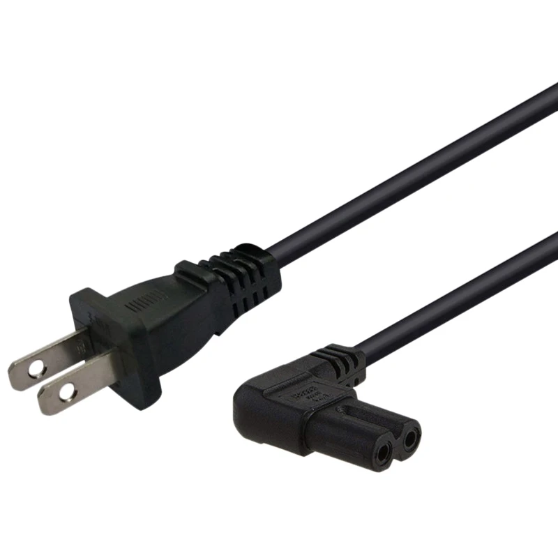 

Сетевой шнур под прямым углом NEMA 1-15P к IEC320 C7 для ТВ/PS, США, 2-зубчатая скошенная фотография, Φ (штепсельная Вилка стандарта США)
