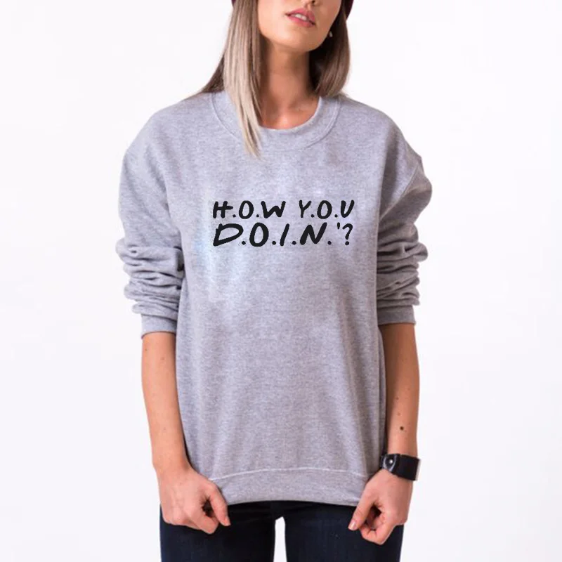 Женские повседневные забавные толстовки с круглым вырезом унисекс свободного