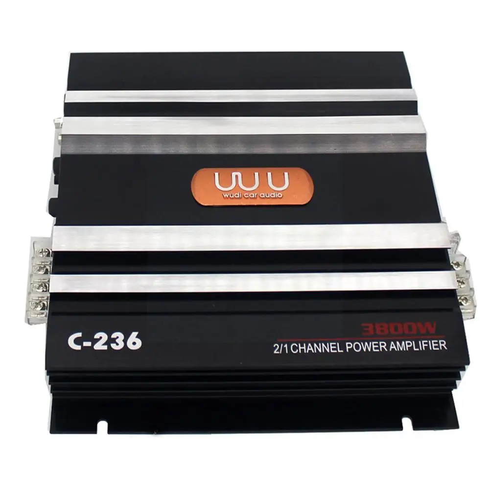 Автомобильный усилитель цифровой 2 канальный Черный алюминиевый сплав