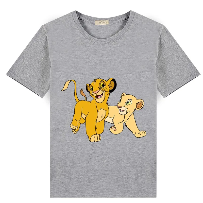 Новое поступление Аниме Лев Simba ребенок черный футболки из хлопка для мальчиков и девочек 4 6 8 10 12 лет