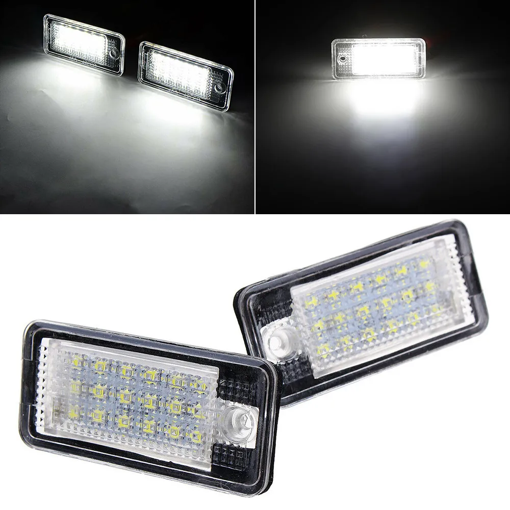 

12V Car License Number Plate Light 18 LEDs White Light For-Audi A3 8P S3 A4 B6 B7 A6 S6 A8 RS4 Q7 Car Signal Lamp