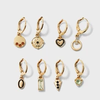 just feel new tiny hoop earrings for women cartilage hoop earrings jewelry endless heart triangle rhinestone earrings gifts