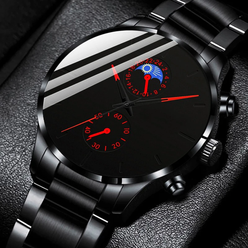 

Fashion Mens Watches Luxury Men Business Casual Quartz Wrist Watch Classic Man Black Stainless Steel Analog Clock montre homme