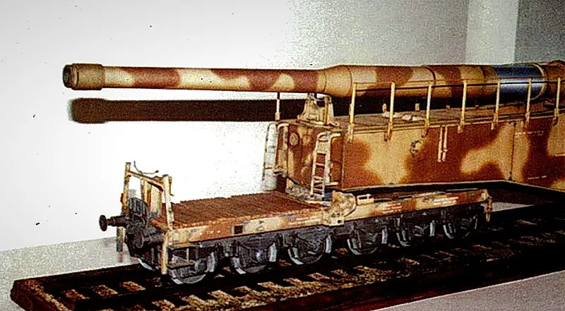 90 см Второй мировой войны немецкая армия K5 поезд пистолет Leopold DIY 3D бумажная карточка модель Конструкторы строительные игрушки Военная Модель