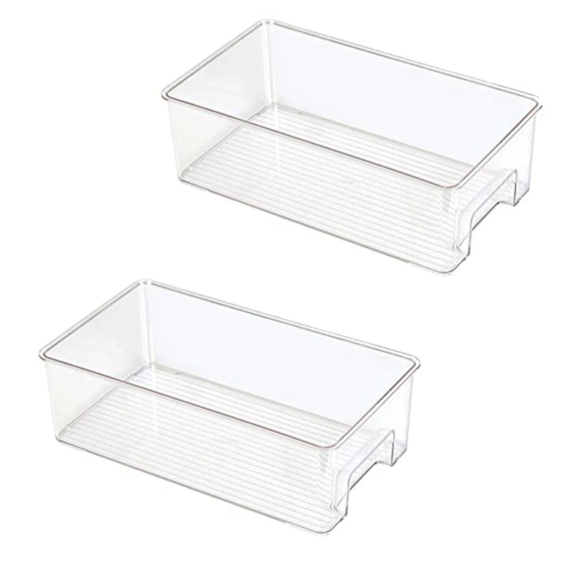 

Органайзер для холодильника Bins, кухонные контейнеры для хранения для кладовой, ящики-органайзеры для хранения еды, длина 14 дюймов, 8 шт. в 2 уп...