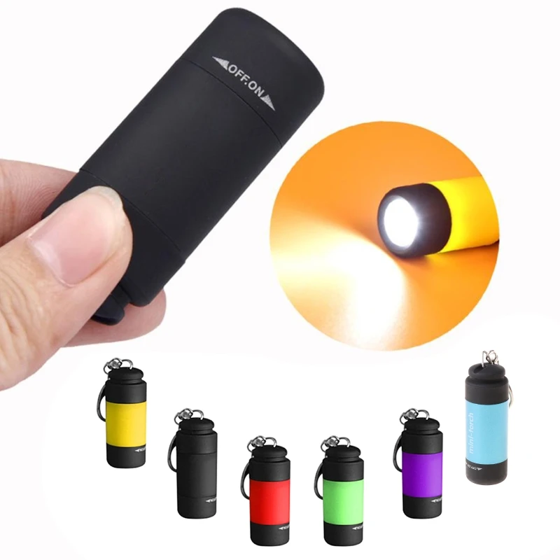 

LED Mini Flashlight USB Charging Key Light Glare Rechargeable Waterproof Lamp