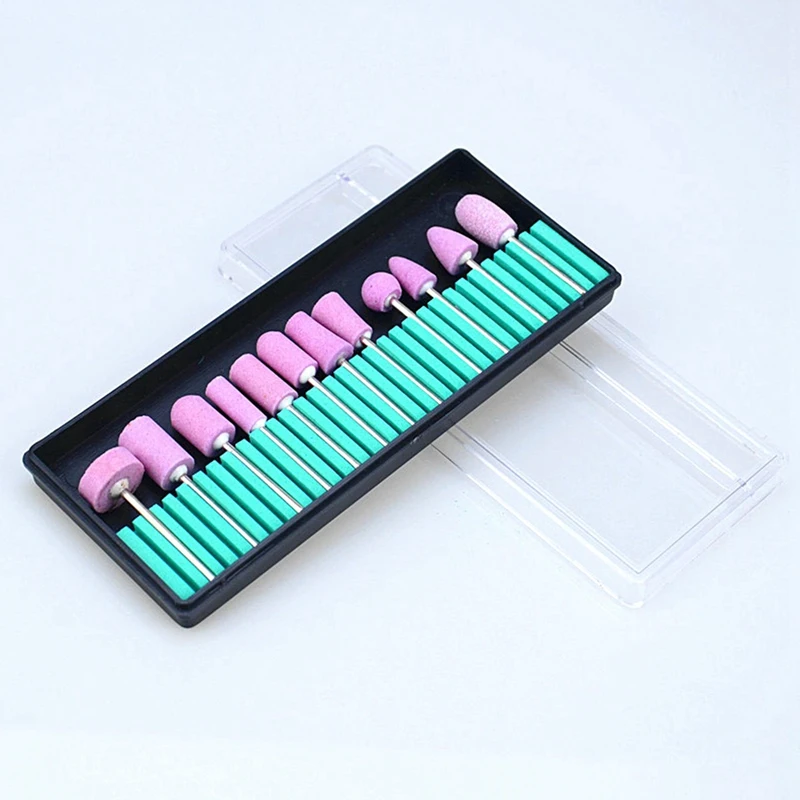 12Pcs/Set Ceramic Electric Machine Drill Bits File Nail Art Polishing Grinding Carving Buffing Sanding Buffer Head | Красота и
